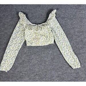 House Of Harlow Top Women XS Cottagecore Coquette Milkmaid Cropped Boho Romantic